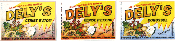 Etiquettes des fruits et de jus Dely's